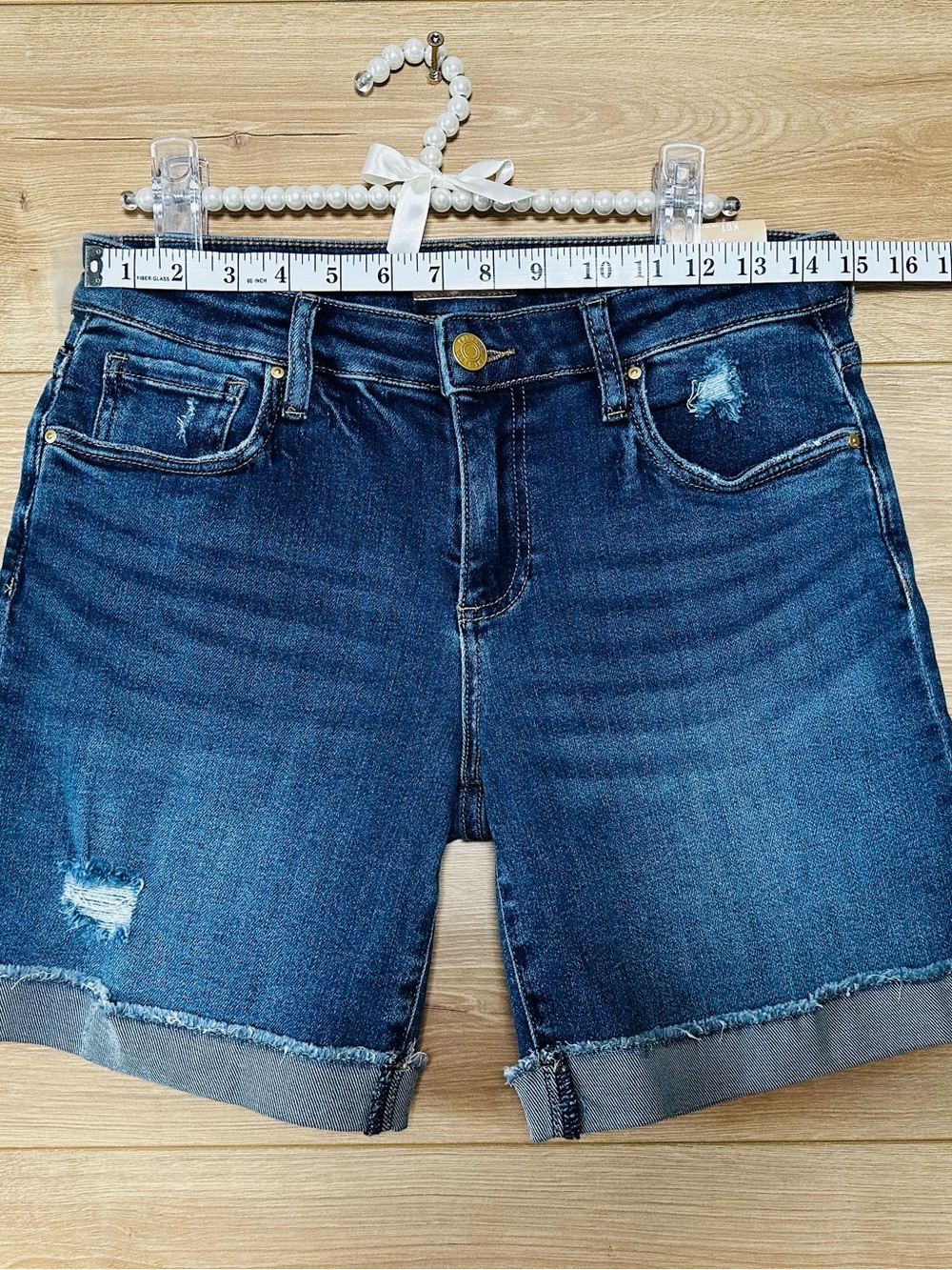Kut from the Kloth katherine Boyfriend short Dark Blue Boyfriend Denim Shorts - Picture 8 of 12